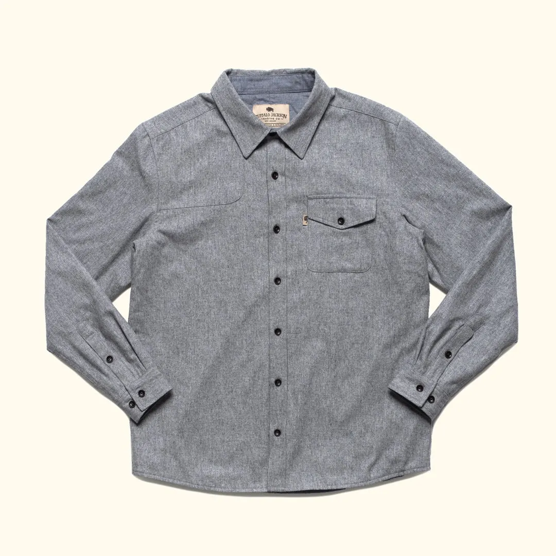 Gunnison Wool-Blend Solid Flannel Shirt | Heather Gray