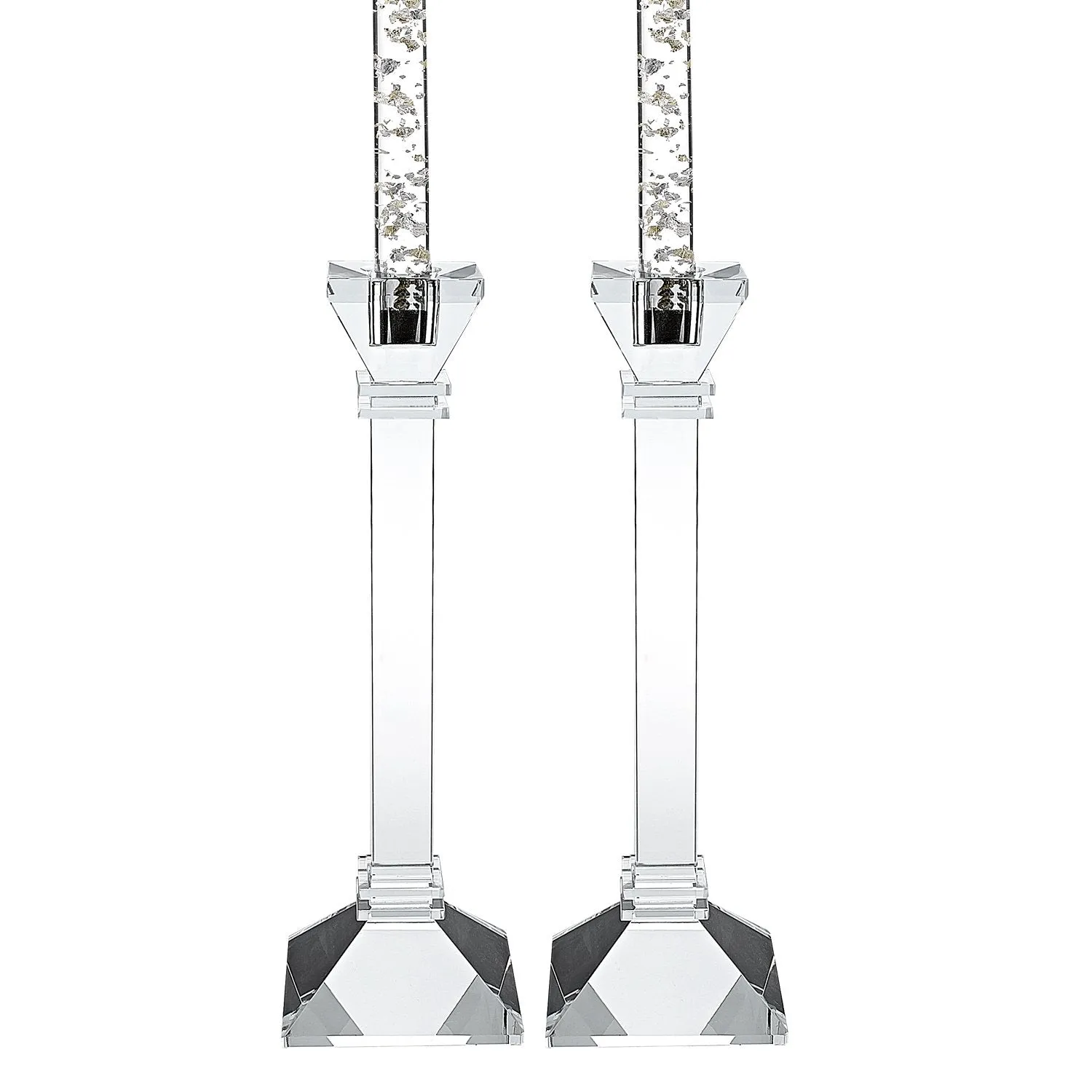 Hand Crafted Crystal Pair Classic Candle Holders