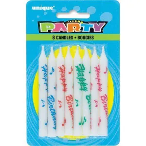 Happy Birthday Candles - Assorted (8ct)