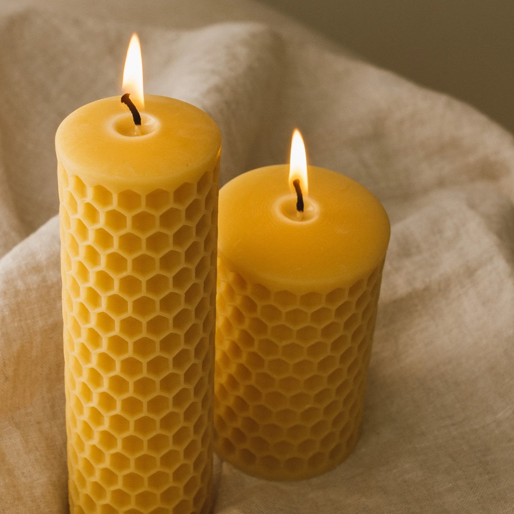 Honeycomb Beeswax Pillar Candle