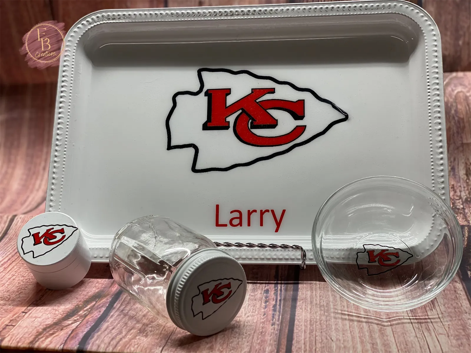 Deluxe Kansas City-Themed Rolling Tray Set