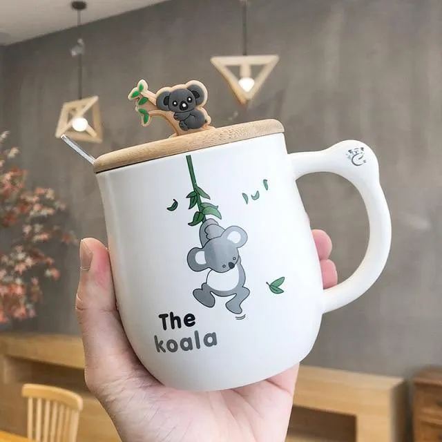 Koala Ceramic Mug with Spoon