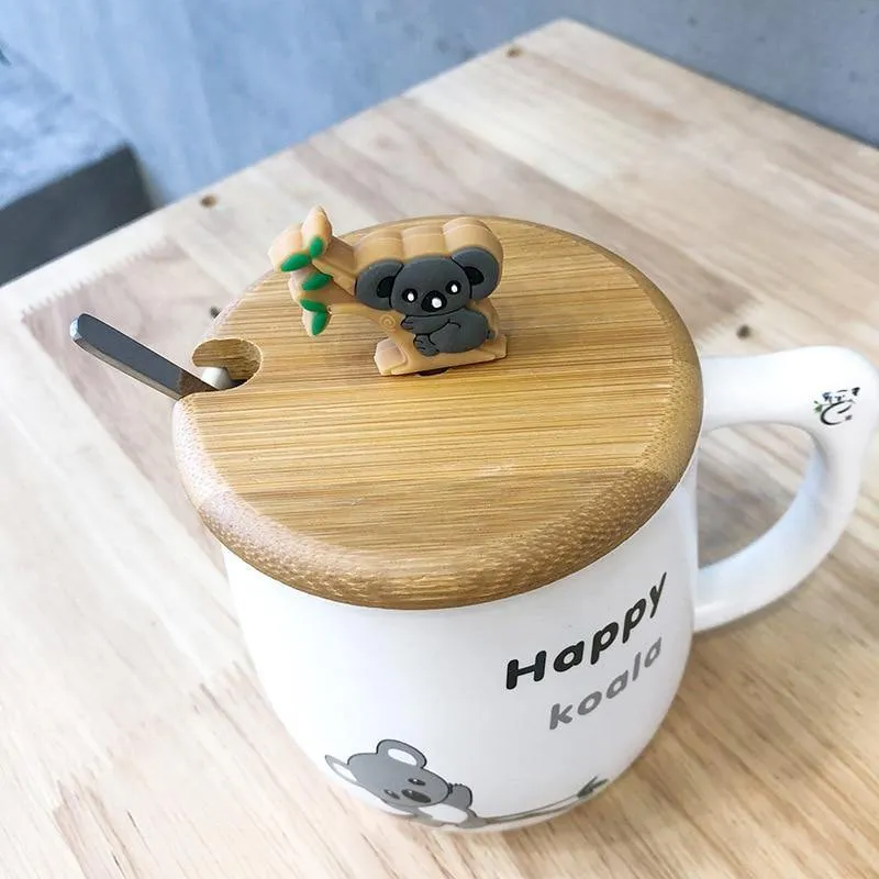 Koala Ceramic Mug with Spoon