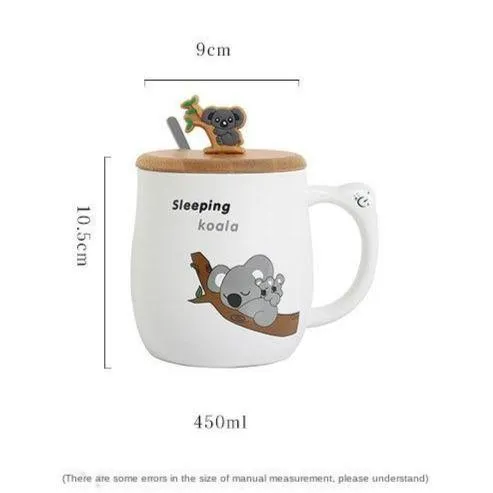 Koala Ceramic Mug with Spoon