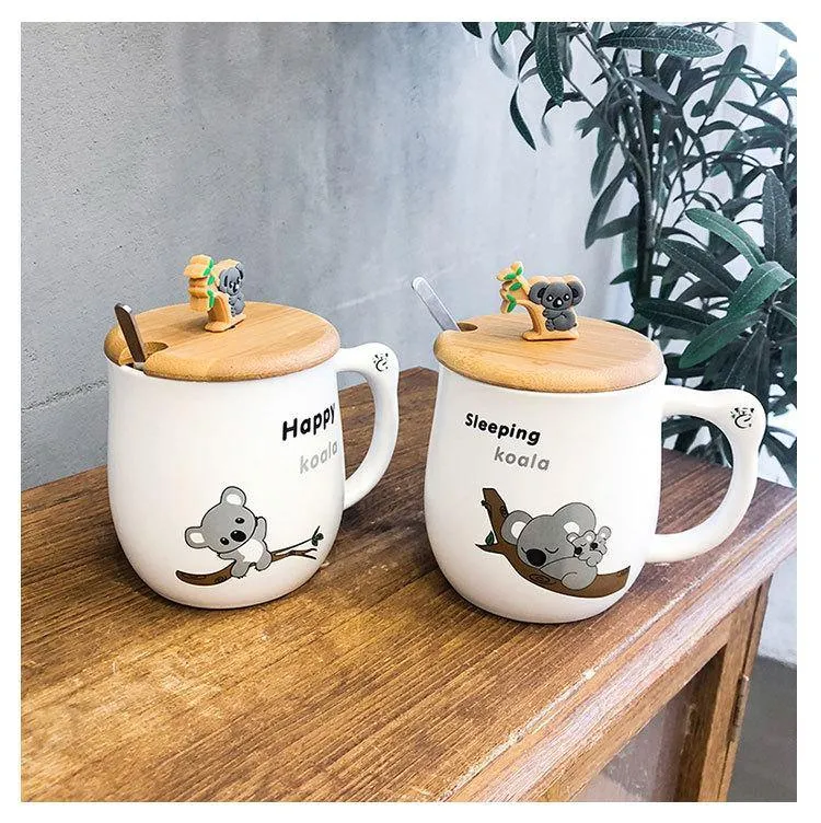 Koala Ceramic Mug with Spoon