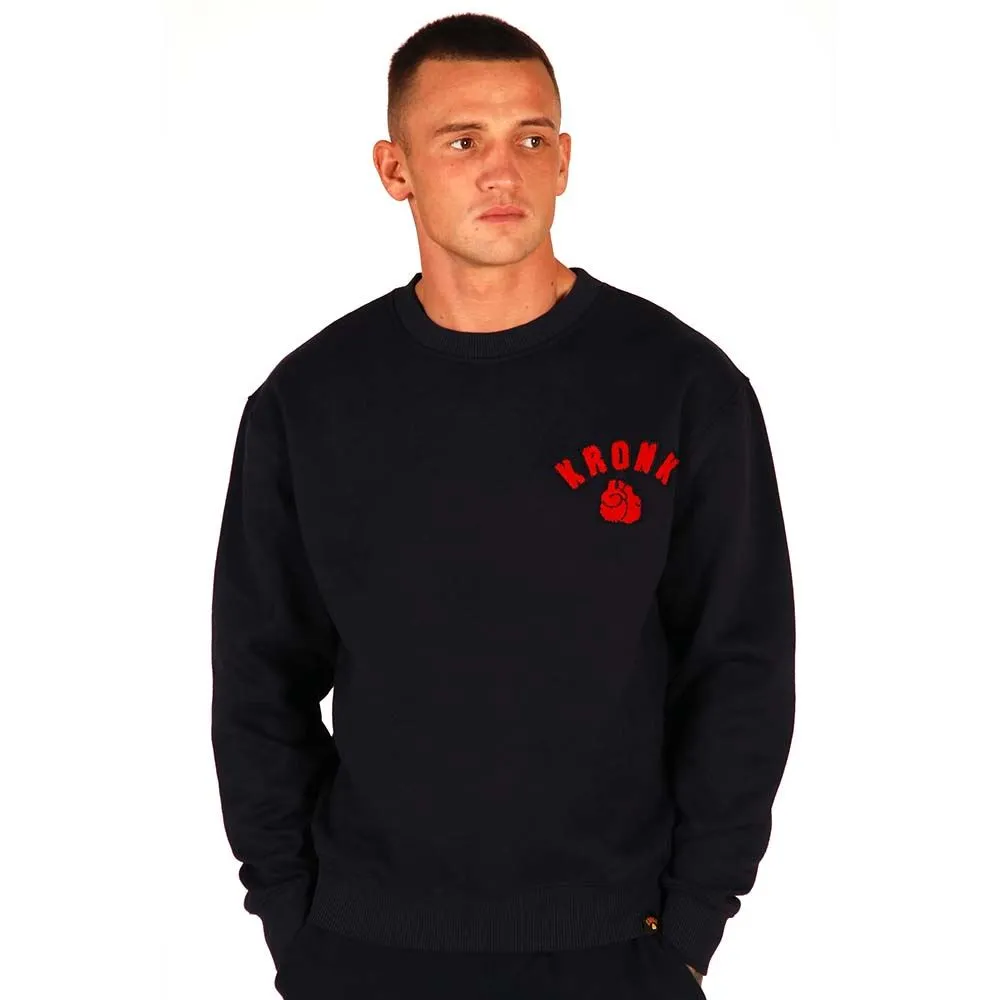 KRONK One Colour Gloves Towelling Applique Logo Sweatshirt