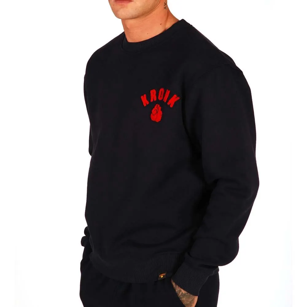 KRONK One Colour Gloves Towelling Applique Logo Sweatshirt