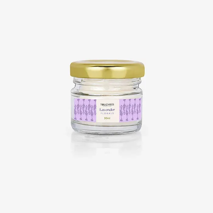 Lavender Floral Candle