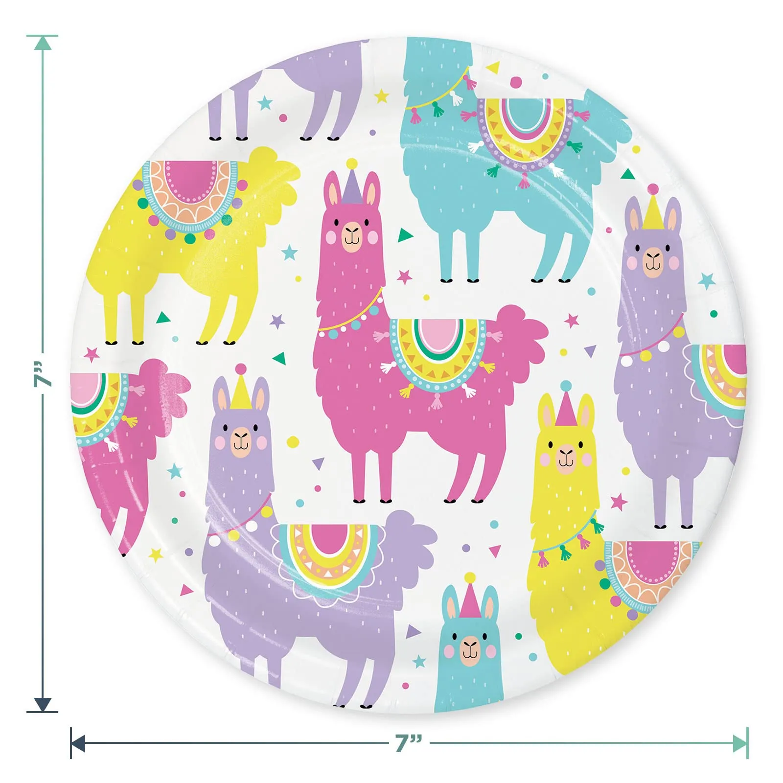 Llama Party Supplies - Llama Fiesta and Cactus Paper Dessert Plates, Napkins, Forks, Cups, Table Cover, and Banner Set (Serves 16)