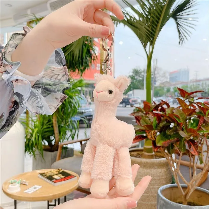 Lovely Alpaca Plush Toy Japanese Alpaca Soft Stuffed Cute Sheep Llama Animal Dolls keychain Doll