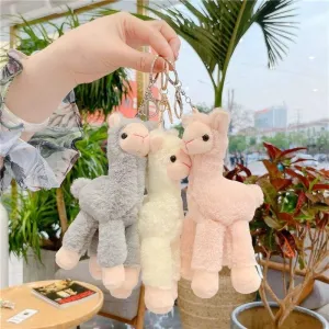 Lovely Alpaca Plush Toy Japanese Alpaca Soft Stuffed Cute Sheep Llama Animal Dolls keychain Doll