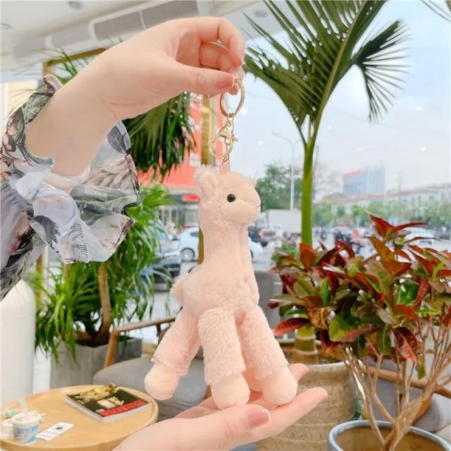 Lovely Alpaca Plush Toy Japanese Alpaca Soft Stuffed Cute Sheep Llama Animal Dolls keychain Doll