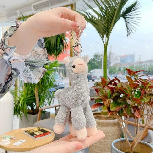 Lovely Alpaca Plush Toy Japanese Alpaca Soft Stuffed Cute Sheep Llama Animal Dolls keychain Doll