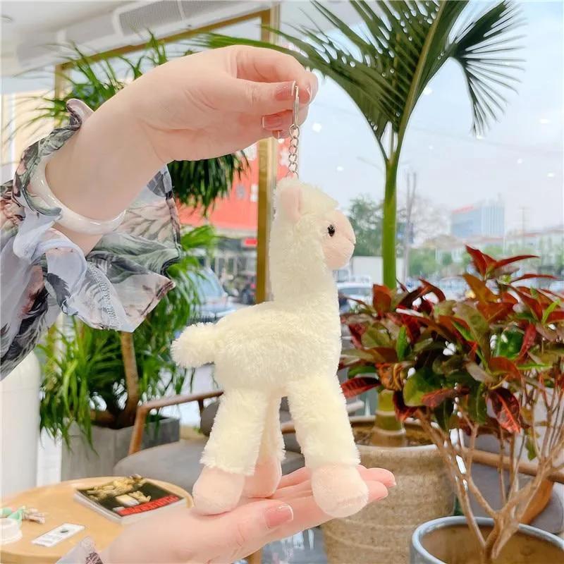 Lovely Alpaca Plush Toy Japanese Alpaca Soft Stuffed Cute Sheep Llama Animal Dolls keychain Doll