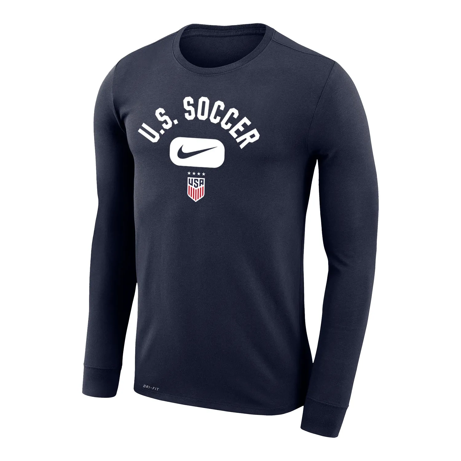 Men's Nike USWNT Crest Dri-FIT Navy Long Sleeve Tee