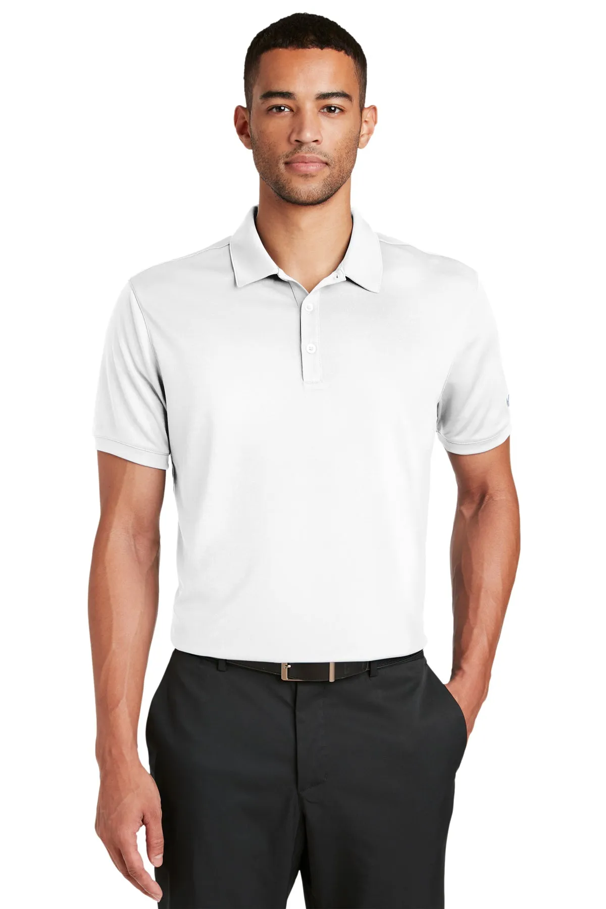 Nike Dri-FIT Players Modern Fit Custom Polos, White