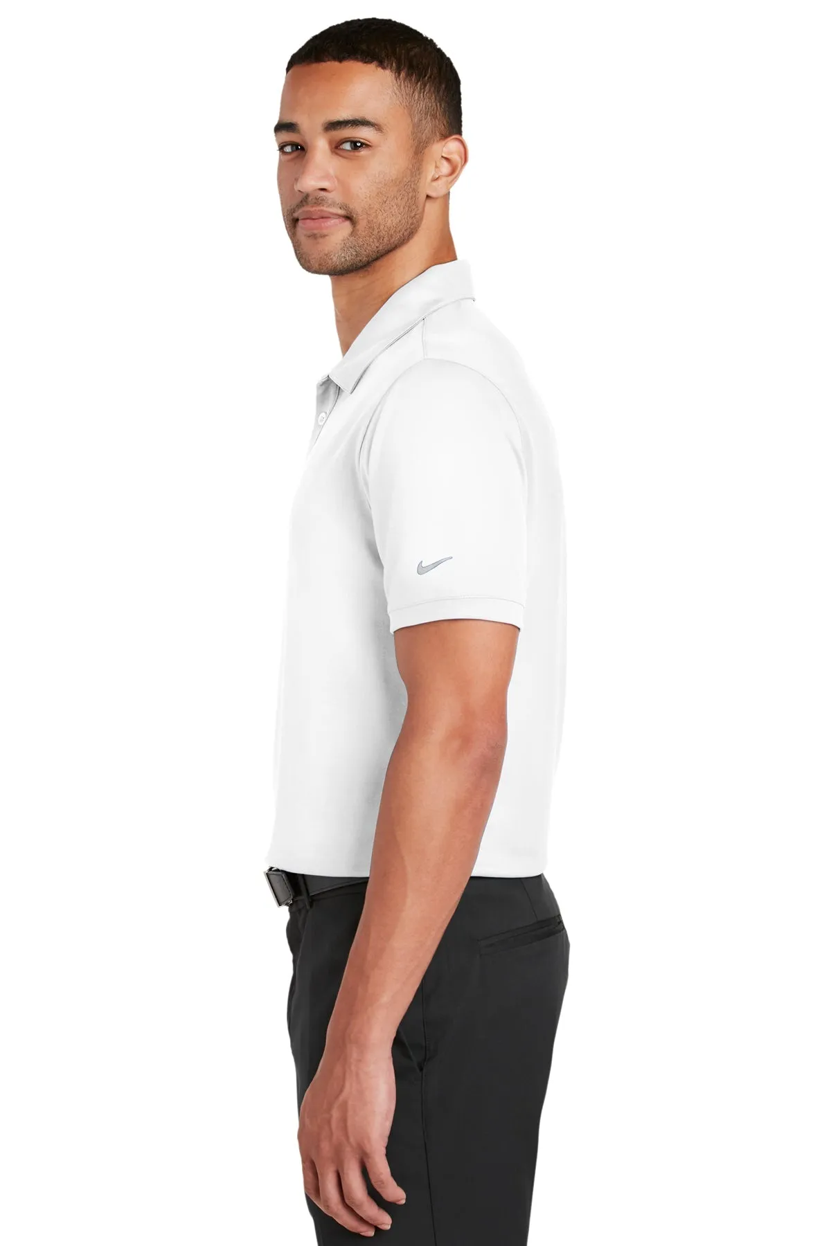 Nike Dri-FIT Players Modern Fit Custom Polos, White