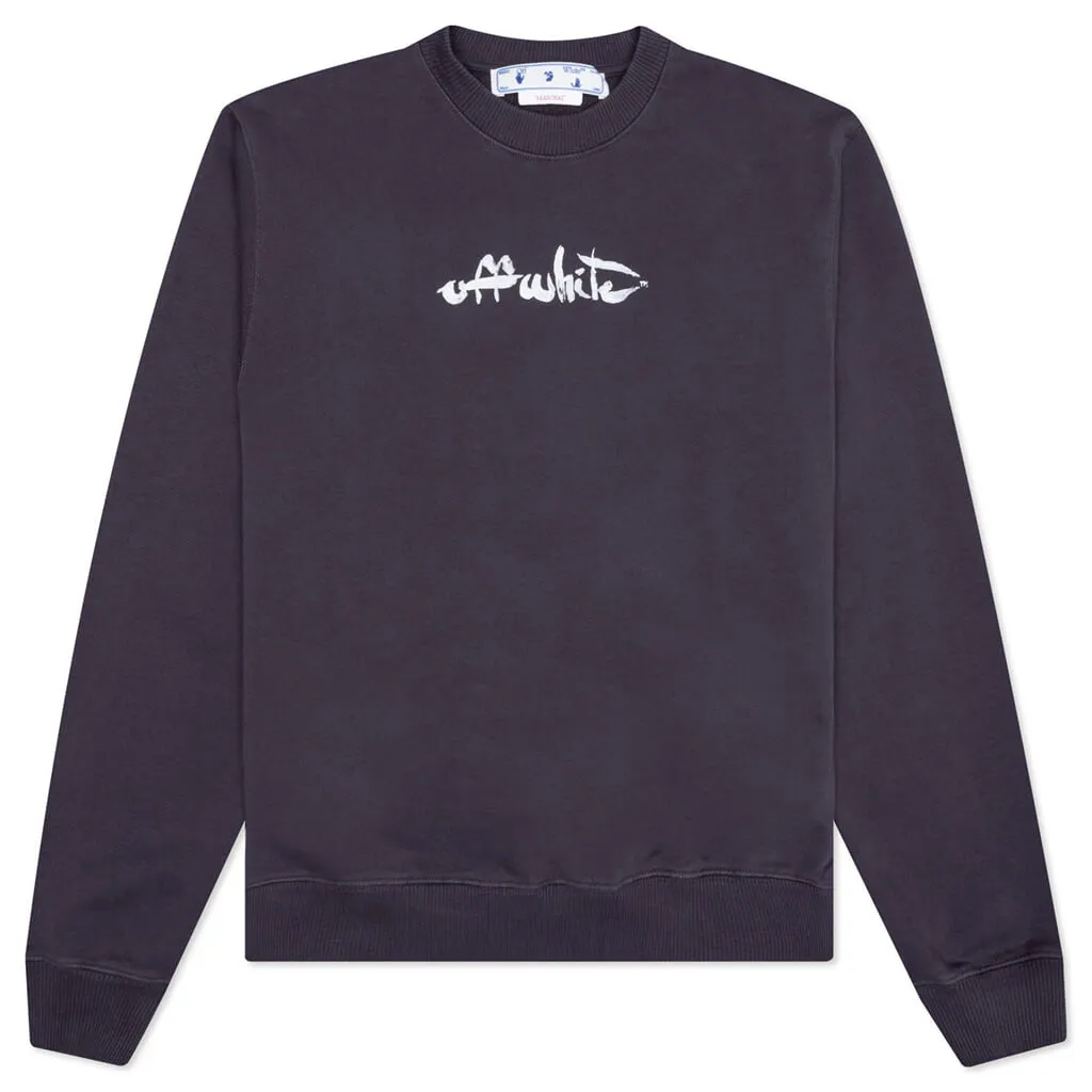 Paint Arrow Slim Crewneck - Aubergine/White