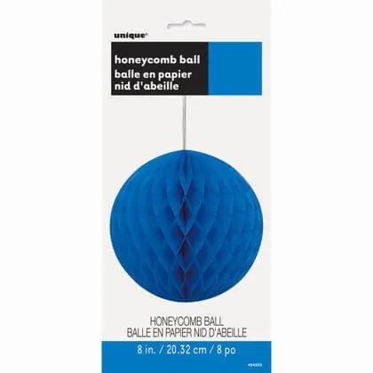 Paper Honeycomb Party Royal Blue Ball 8"