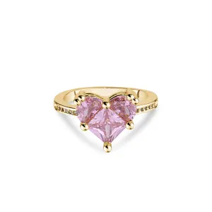 PINK CRYSTAL HEART RING