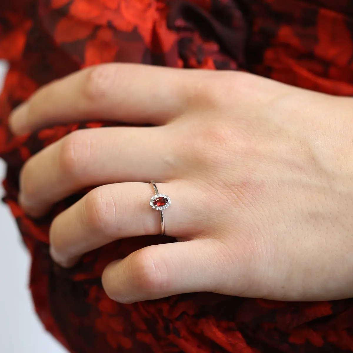 Popsicle Garnet & Diamond Ring