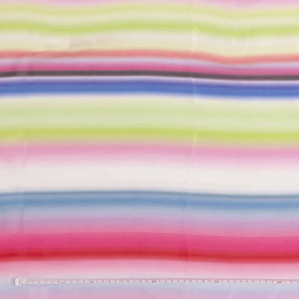 Printed Striped Satin Fabric, Multi Stripe- Width 148cm