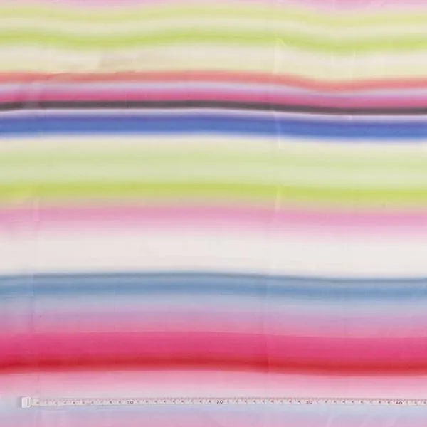 Printed Striped Satin Fabric, Multi Stripe- Width 148cm