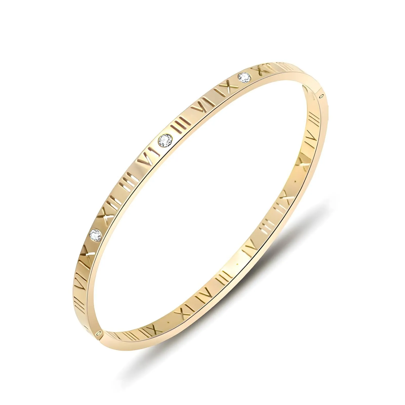 Reriti Intensity 18K gold plated Numeral Bangle Bracelet