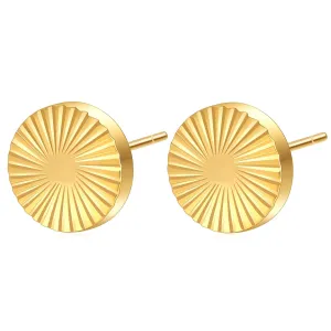 Reriti Intensity 18K gold plated Round Clock Texture Earrings