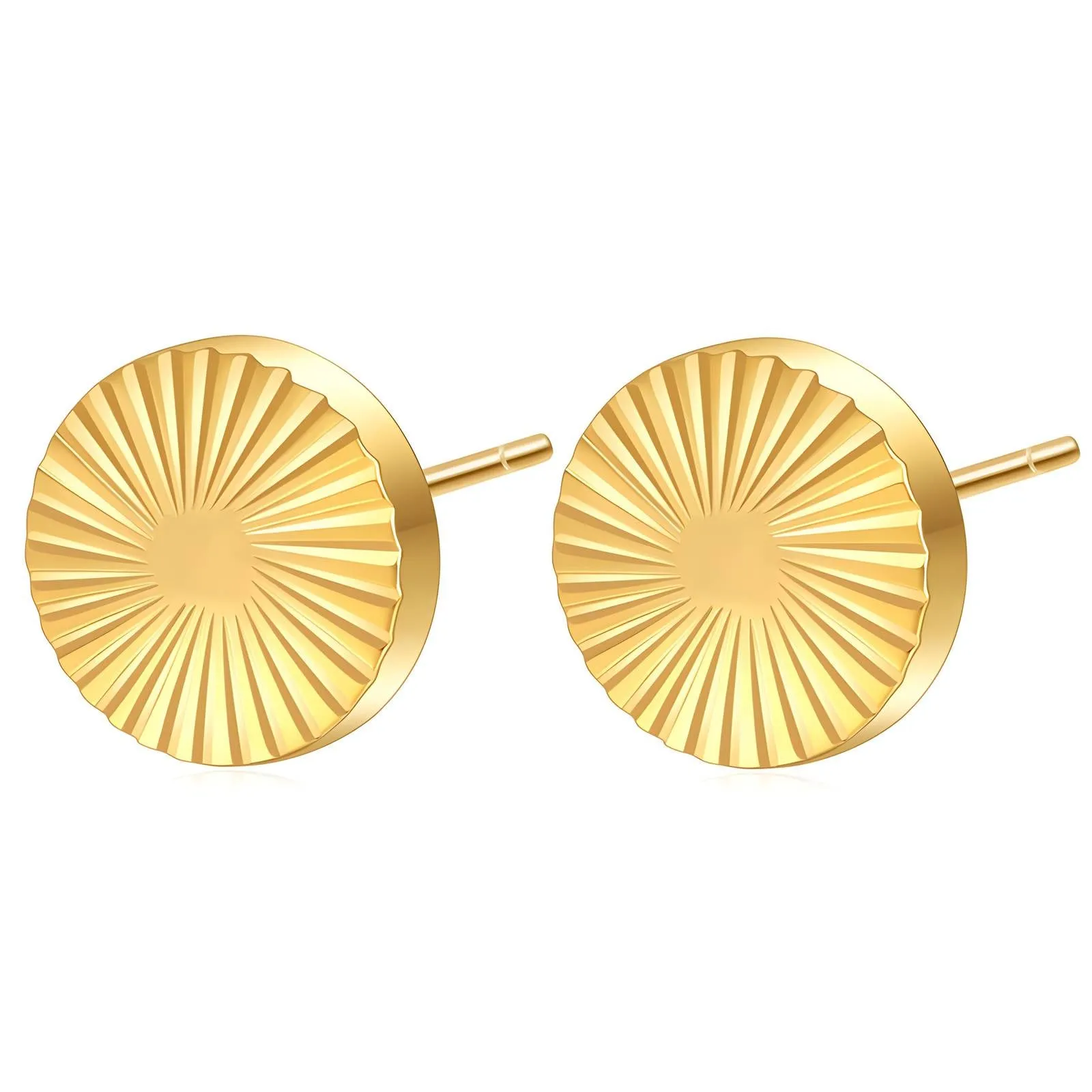 Reriti Intensity 18K gold plated Round Clock Texture Earrings