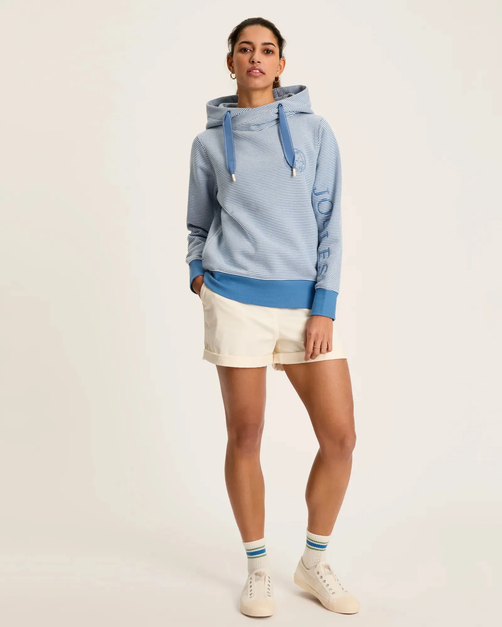 Rushton Blue Cowl Neck Hoodie