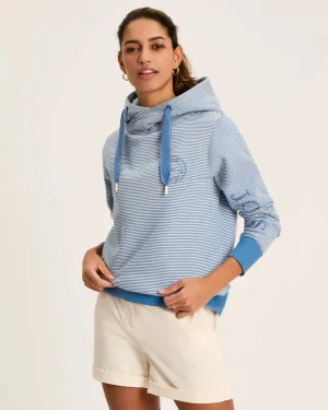 Rushton Blue Cowl Neck Hoodie