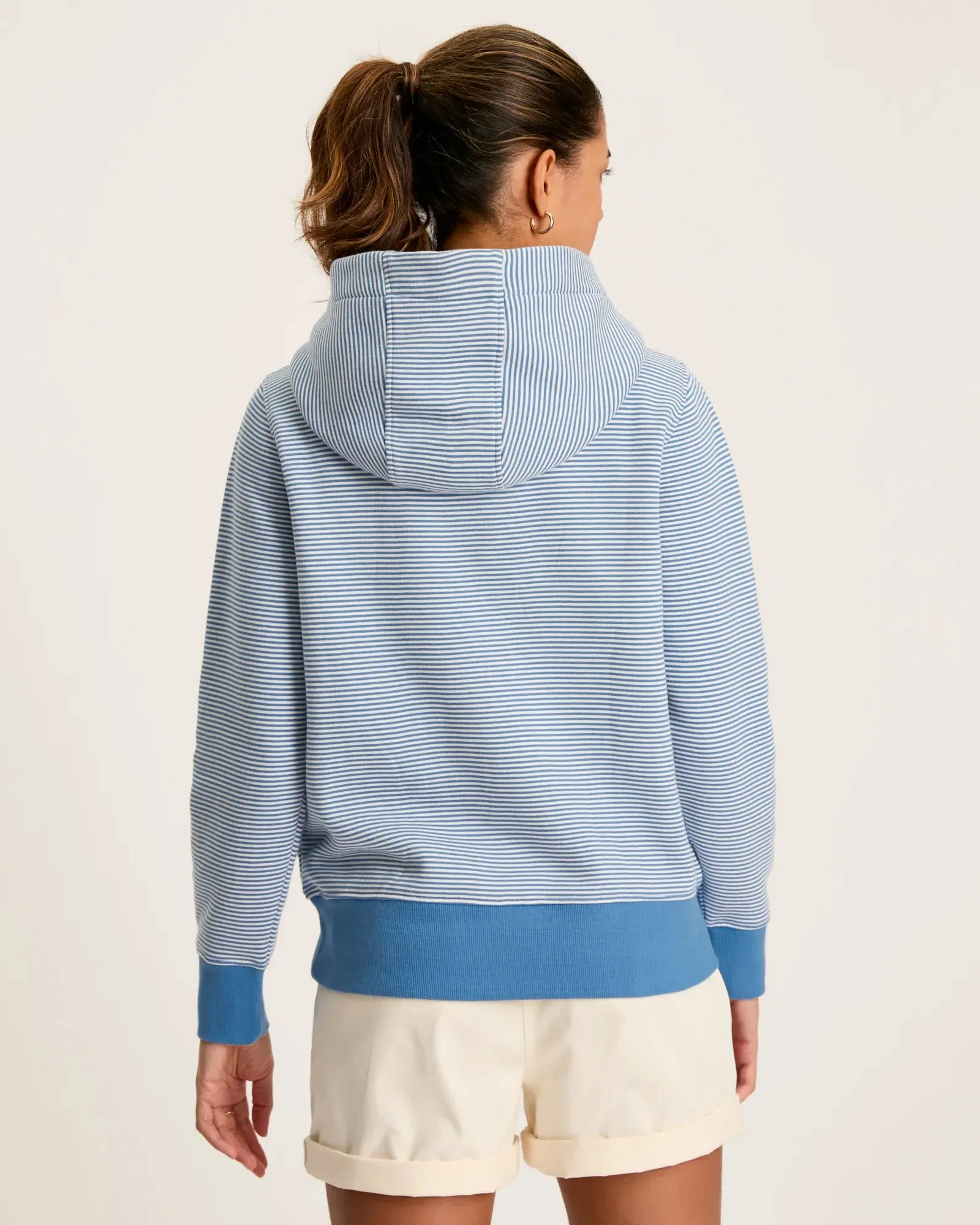 Rushton Blue Cowl Neck Hoodie