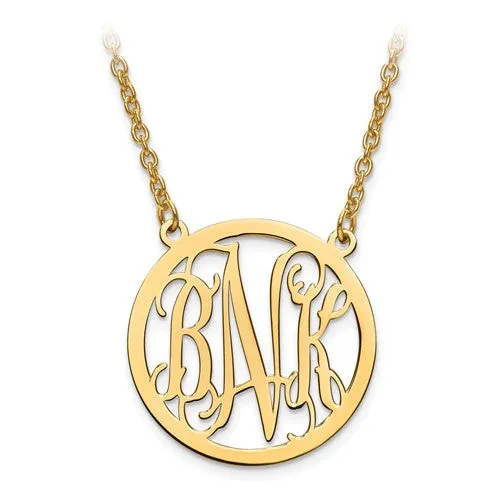 Sterling Silver Monogram Station Pendant Necklace