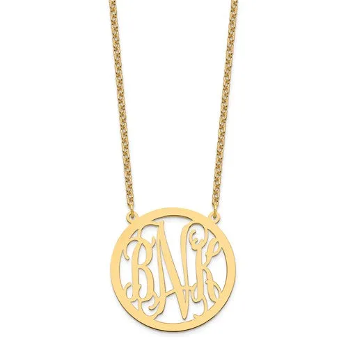 Sterling Silver Monogram Station Pendant Necklace