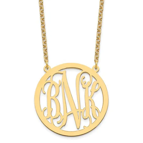 Sterling Silver Monogram Station Pendant Necklace