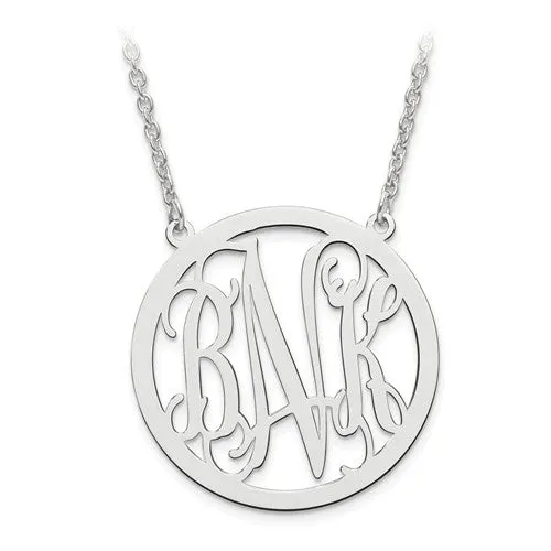 Sterling Silver Monogram Station Pendant Necklace