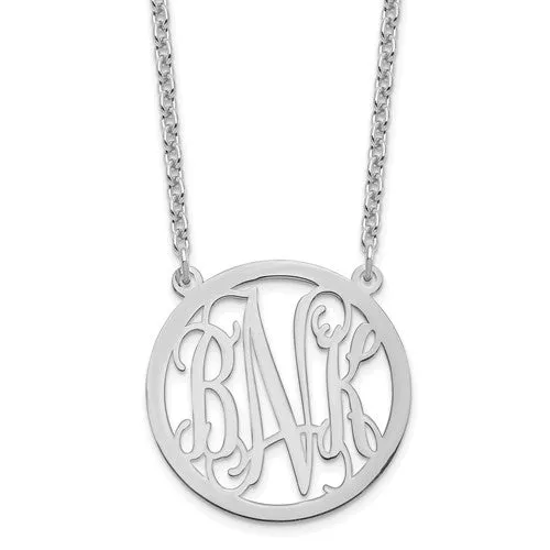 Sterling Silver Monogram Station Pendant Necklace