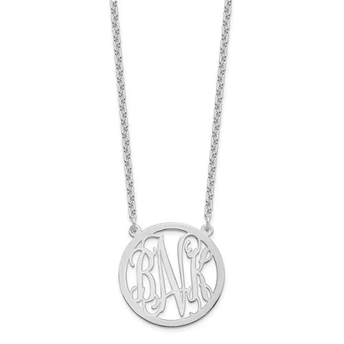 Sterling Silver Monogram Station Pendant Necklace