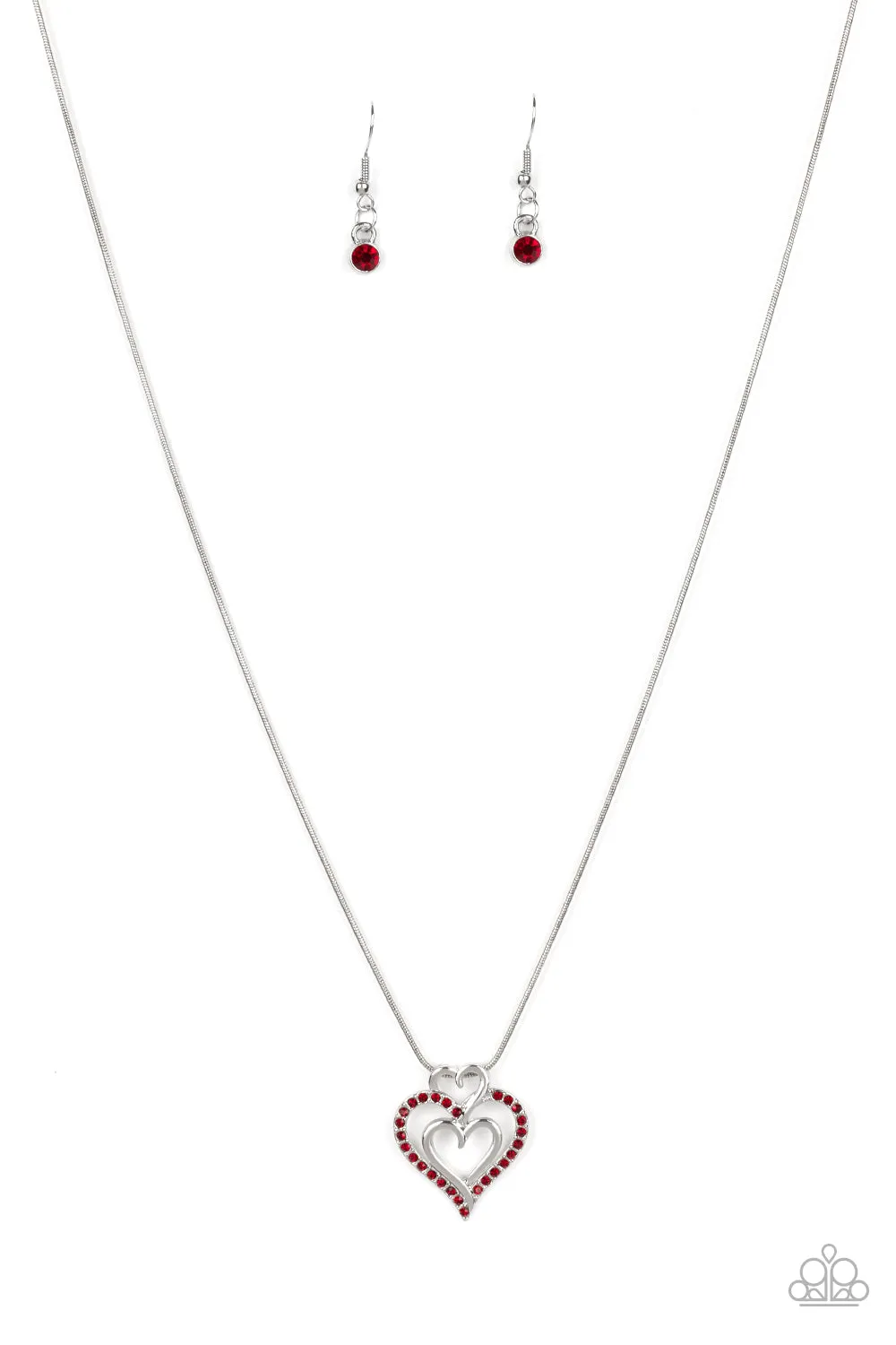 Triple the Beat Red Necklace Set