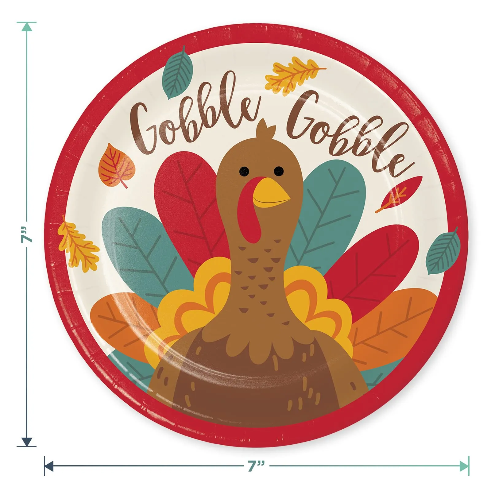 Thanksgiving Turkey Tom Party Supplies Set - Paper Dessert Plates, Napkins, Cups, Forks, & Table Cover for 16 Guests