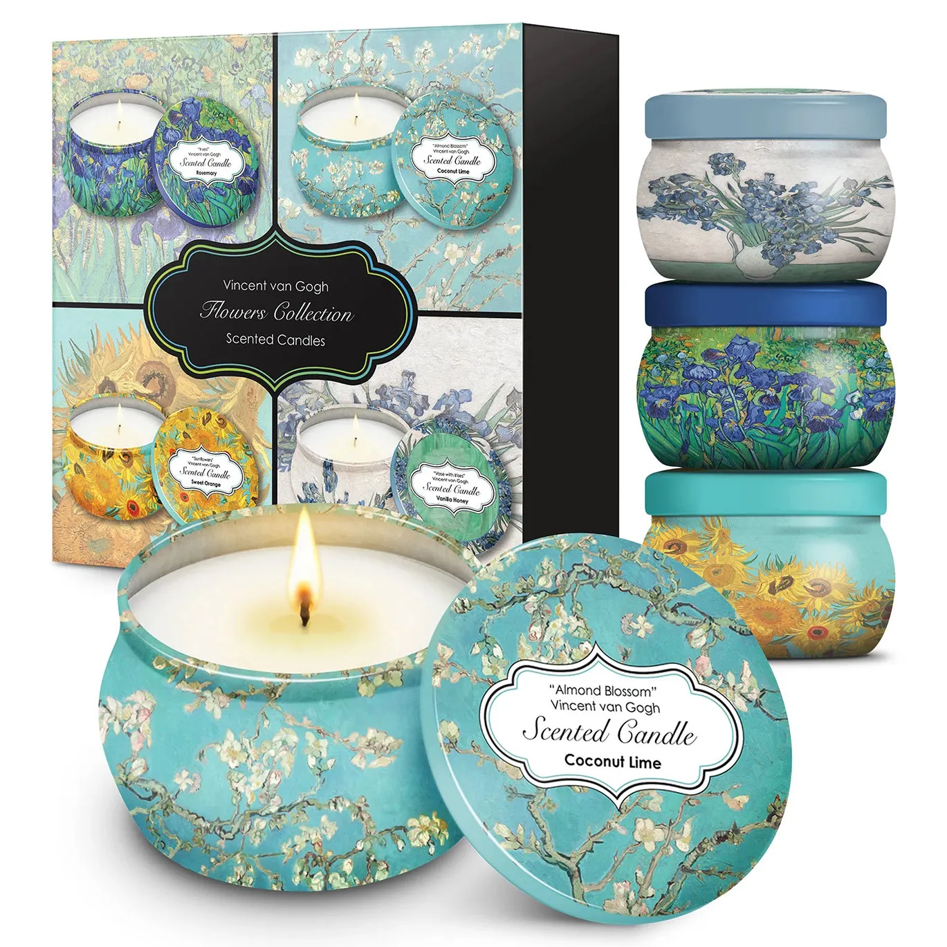 Van Gogh Flowers Candle Set