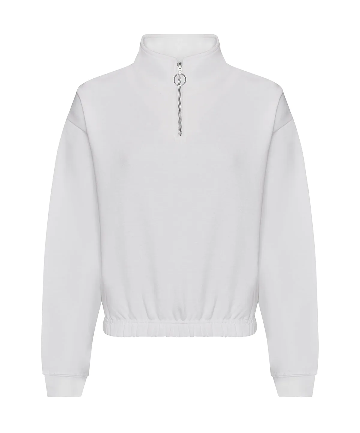 Womens cropped -zip sweat | Arctic White