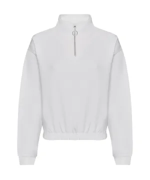 Womens cropped -zip sweat | Arctic White