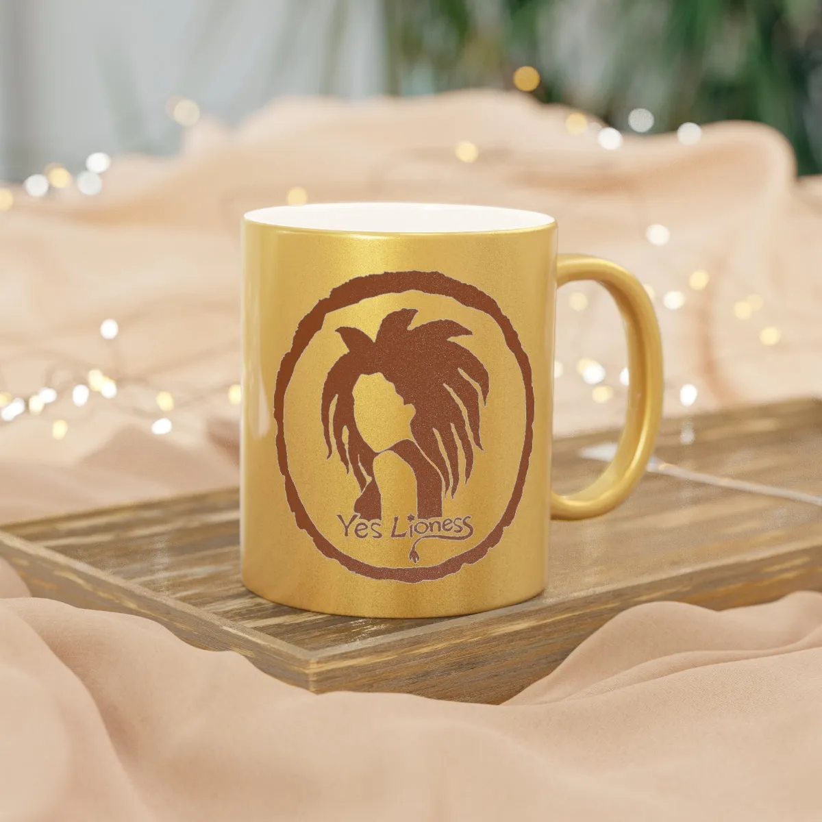 Yes Lioness Logo Metallic Mug (Gold)