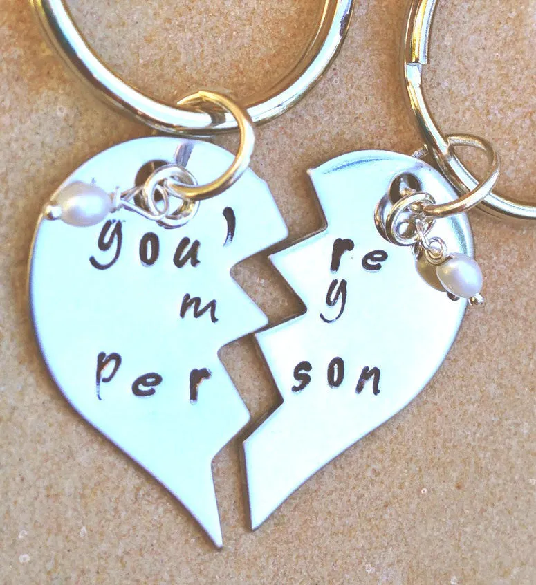 you're my person, you're my person keychain, maid of honor gift, bridesmaid gift, personalized key chains, couple keychain